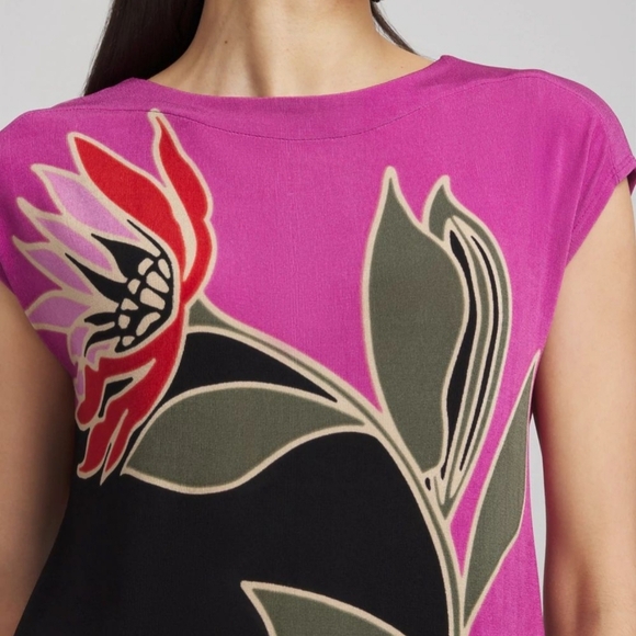 Chico's, New, The Travelers Placed Floral Tunic Jersey Knit Shirt, Size Large - Picture 3 of 12